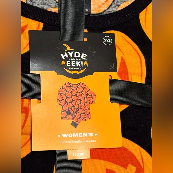 HYDE AND EEK WOMENS 2 piece Family SLEEP Set size L, orange/black - Picture 4 of 4